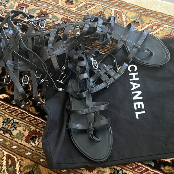 Authentic CHANEL Knee-High Gladiator Sandals - Picture 6 of 16